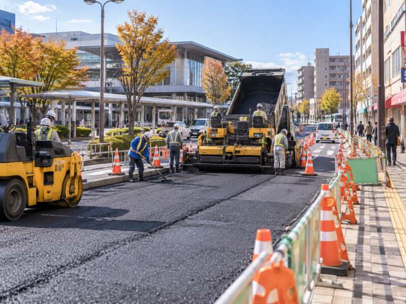 星見駅前道路の工事に伴う通行規制のお知らせ